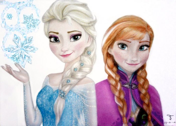 Elsa and Anna from Frozen