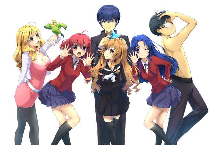 Toradora! characters with a parrot