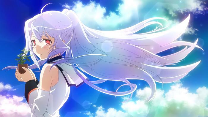 Isla from Plastic Memories holding a plant