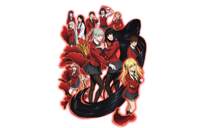 Kakegurui characters with red flower