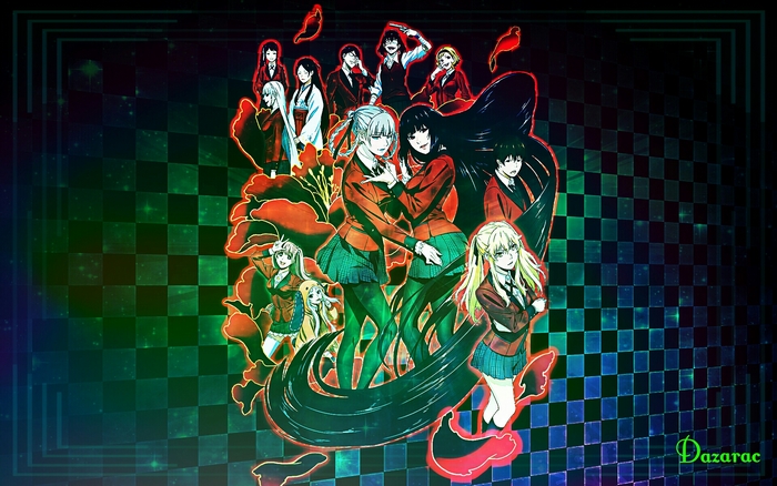 Kakegurui characters with Yumeko Jabami