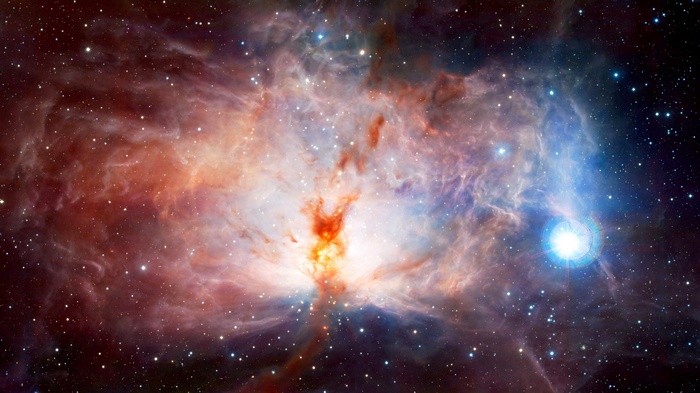Orion Nebula with bright star