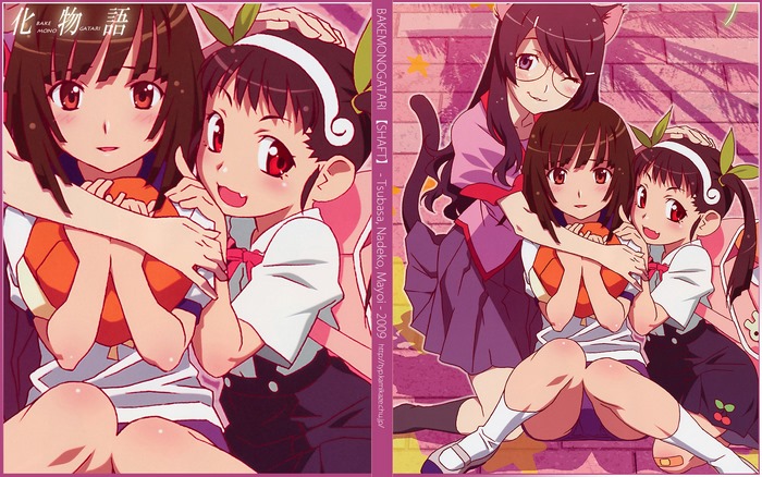 Bakemonogatari Tsubasa Hanekawa Nadeko Sengoku Mayoi Hachikuji