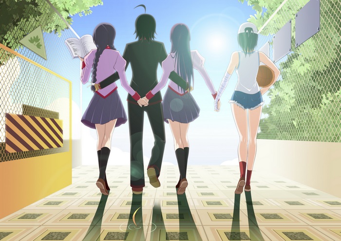 Tsubasa Hanekawa and friends walking
