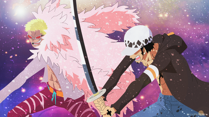 Donquixote Doflamingo and Trafalgar Law from One Piece