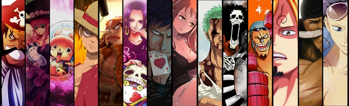 One Piece characters montage