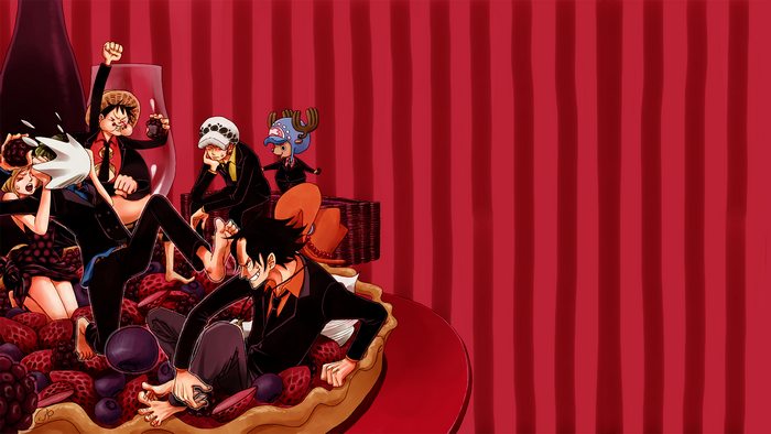 One Piece characters in a pie