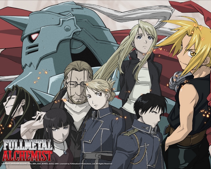 Fullmetal Alchemist characters group portrait