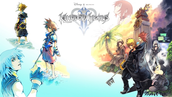 Kingdom Hearts characters and Mickey Mouse