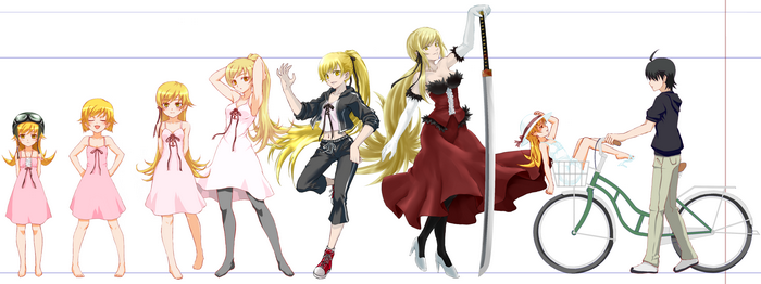 Shinobu Oshino and Koyomi Araragi from Monogatari Series
