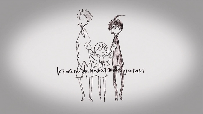 Koyomi Araragi and friends from Monogatari Series