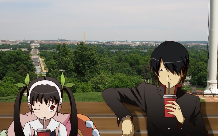 Koyomi Araragi and Hitagi Senjougahara in Washington D.C.