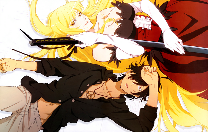 Koyomi Araragi and Shinobu Oshino from Monogatari