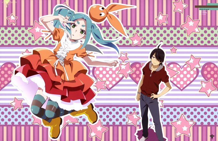 Shinobu Oshino and Koyomi Araragi from Monogatari Series