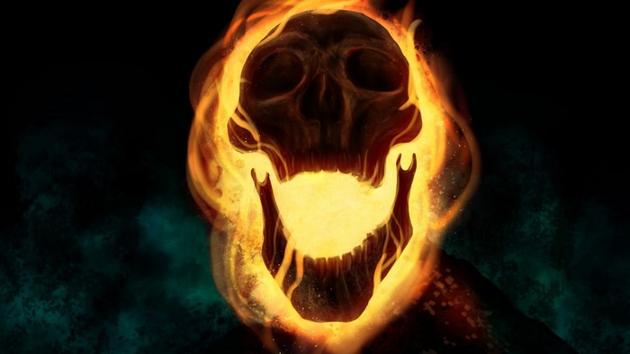 Ghost Rider skull on fire