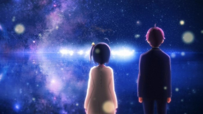 Rikka Takanashi in a starry landscape