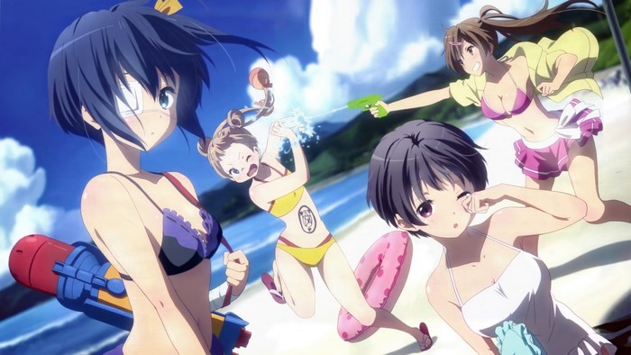 Rikka Takanashi and friends at the beach