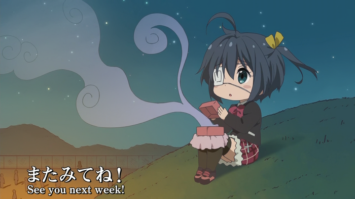 Rikka Takanashi Sitting Under Starry Night Sky