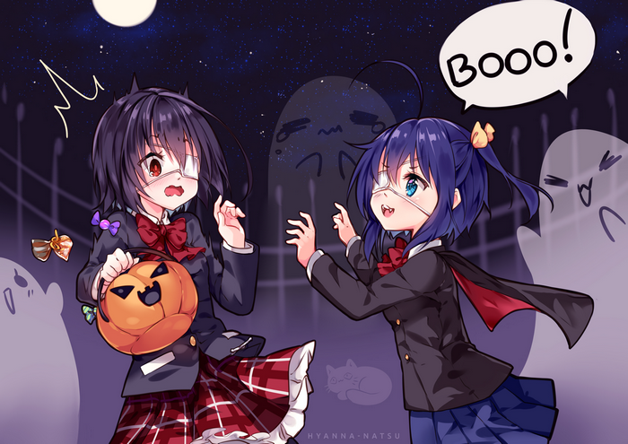 Rikka Takanashi and friend trick-or-treating