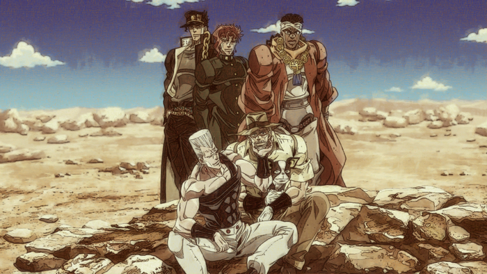 JoJo's Bizarre Adventure Part 3 characters in desert