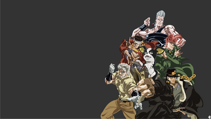 Jotaro Kujo and allies from JoJo's Bizarre Adventure