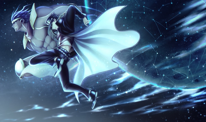 Jotaro Kujo and Star Platinum from JoJo's Bizarre Adventure