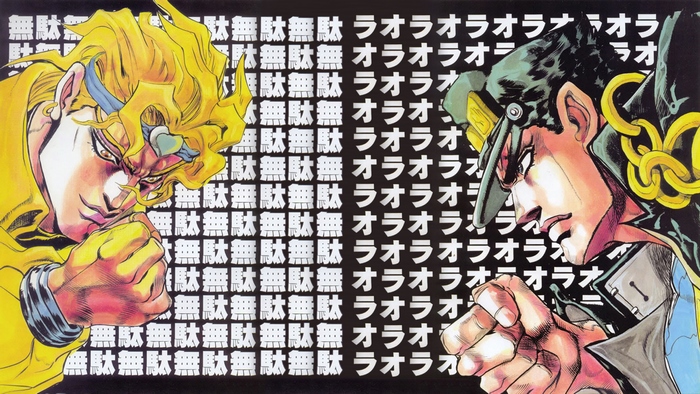 Dio Brando and Jotaro Kujo from JoJo's Bizarre Adventure