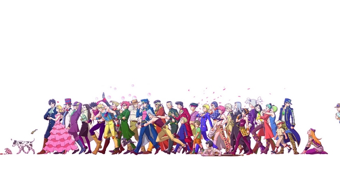 JoJo's Bizarre Adventure characters walking