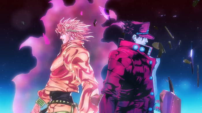 Jotaro Kujo and Dio Back to Back Pose