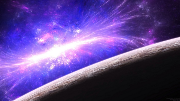 Planet and Nebula in Space