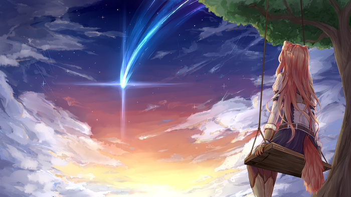 Raphtalia from The Rising of the Shield Hero on a swing