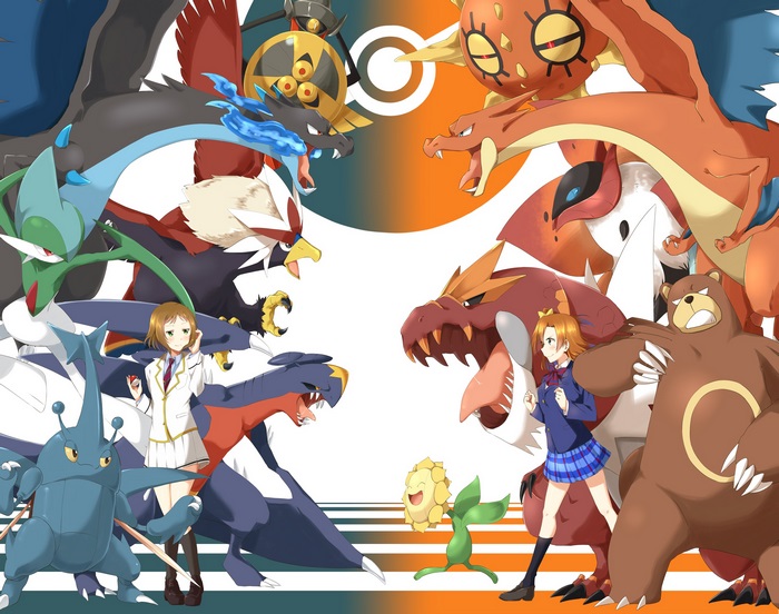 Honoka Kousaka and Pokémon Battle