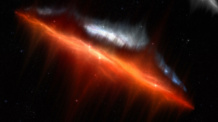 Nebula in deep space with stars
