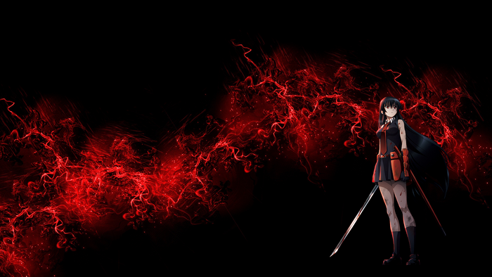 Akame from Akame Ga Kill! with Red Energy