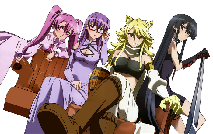 Four women from Akame ga Kill! sitting on a couch