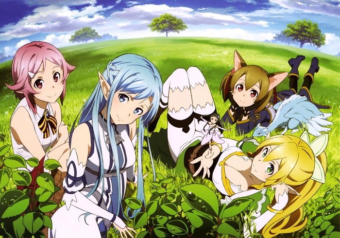 Yui and friends from Sword Art Online