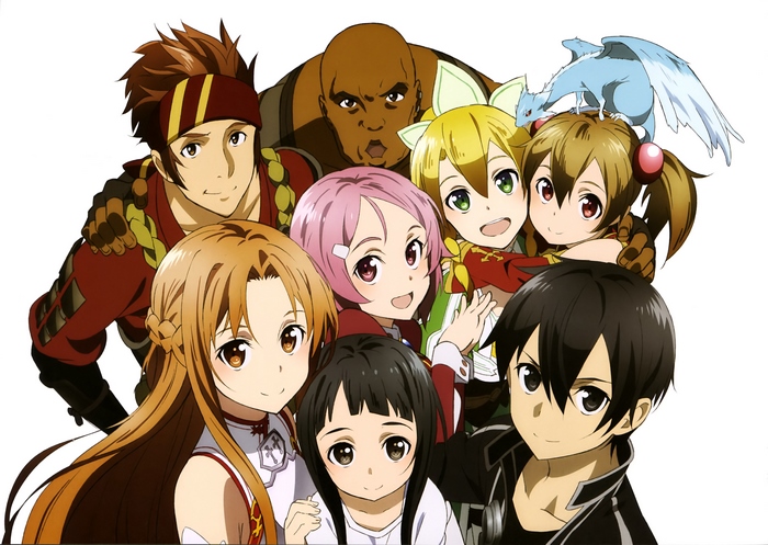 Sword Art Online characters with a dragon