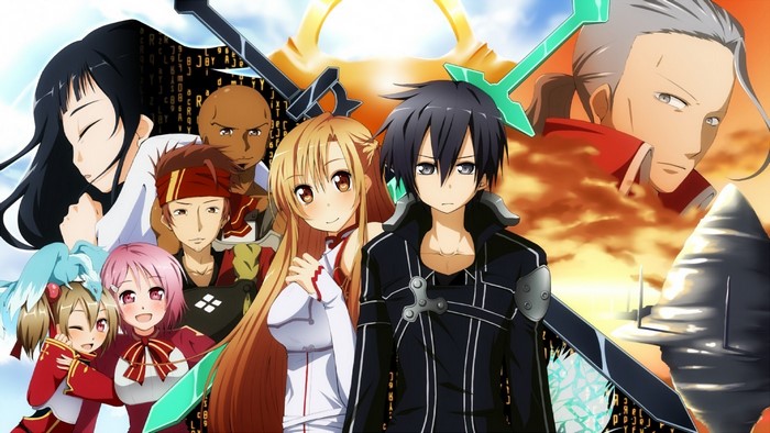 Characters from Sword Art Online with Yui
