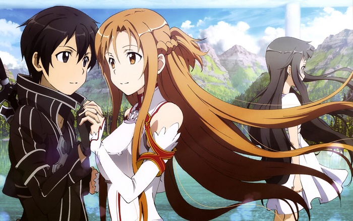 Kirito and Asuna from Sword Art Online with Yui