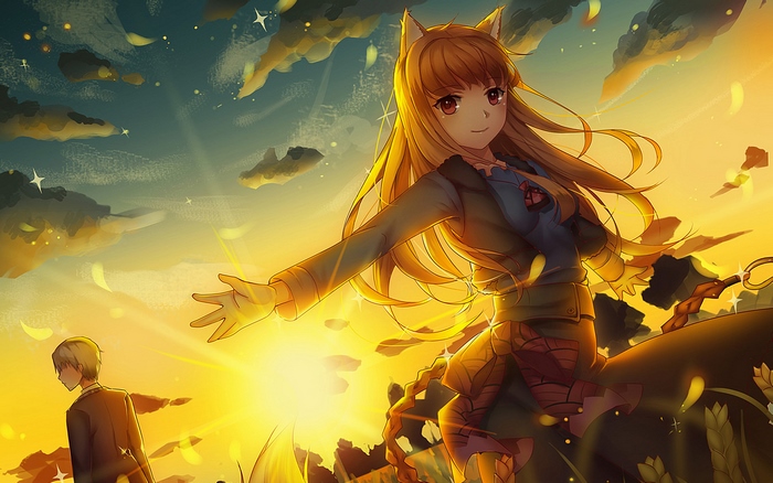 Holo from Spice & Wolf at sunset