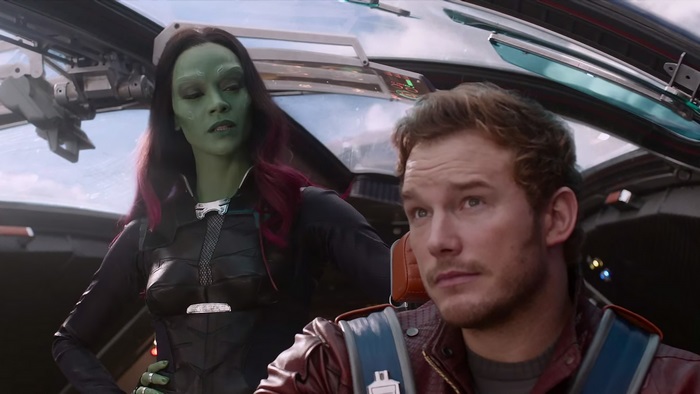 Gamora and Peter Quill from Guardians of the Galaxy