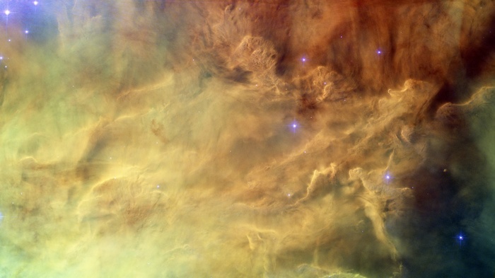 Cosmic nebula with stars and gas clouds