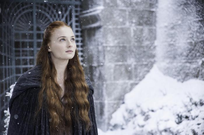 Sansa Stark from Game of Thrones in snow