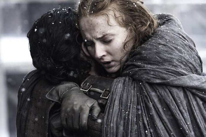 Sansa Stark and Jon Snow in the snow