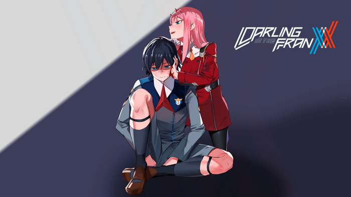 Hiro and Zero Two from Darling in the FranXX