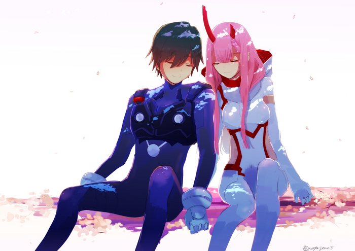 Hiro and Zero Two from Darling in the FranXX
