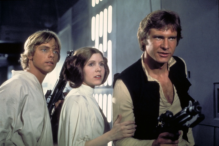 Luke Skywalker, Princess Leia, and Han Solo from Star Wars
