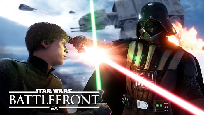 Luke Skywalker and Darth Vader from Star Wars Battlefront