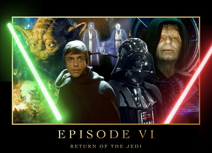 Luke Skywalker and Darth Vader from Star Wars Episode VI: Return of the Jedi