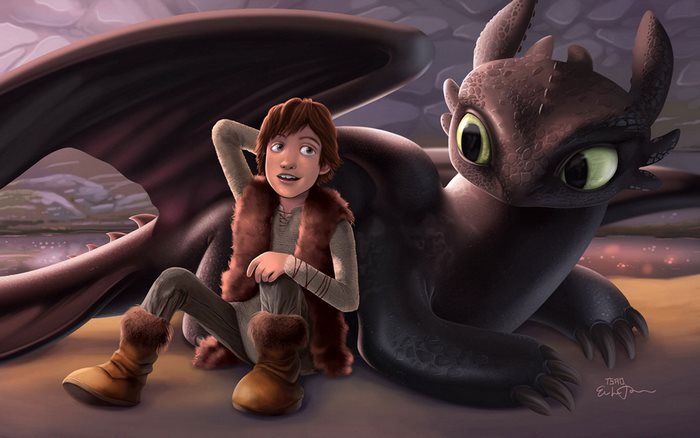 Hiccup and Toothless from How to Train Your Dragon